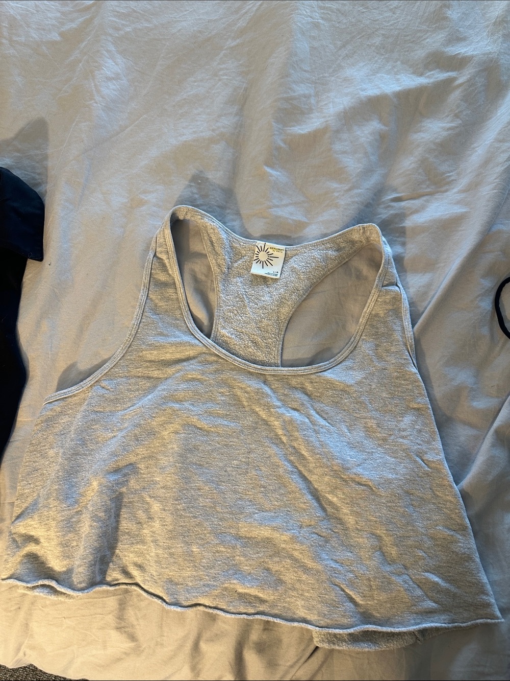 Sunbeam Light Heather Gray Cropped Racerback Tank Top